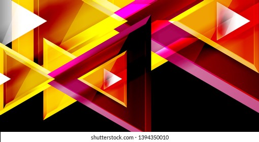 Dynamic triangle composition abstract background, vector illustration
