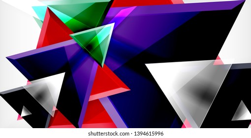 Dynamic triangle composition abstract background, vector illustration