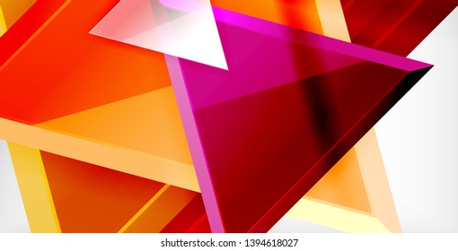 Dynamic triangle composition abstract background, vector illustration