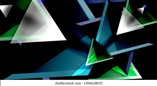 Plano de fundo abstrato de composição de triângulo dinâmico, ilustração de vetor