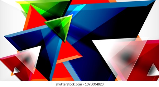 Dynamic triangle composition abstract background, vector illustration