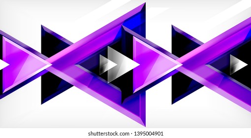 Dynamic triangle composition abstract background, vector illustration