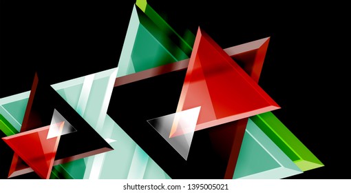 Dynamic triangle composition abstract background, vector illustration