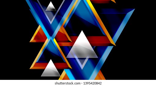 Dynamic triangle composition abstract background, vector illustration