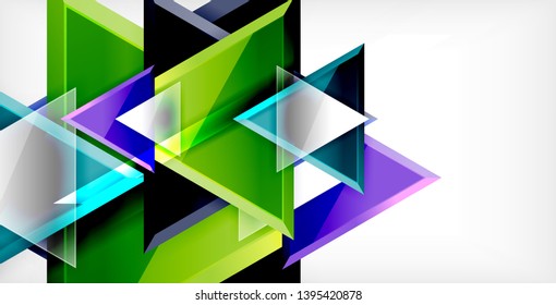 Dynamic triangle composition abstract background, vector illustration