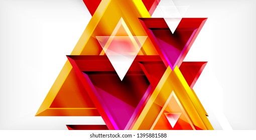 Dynamic triangle composition abstract background, vector illustration