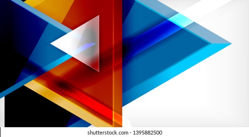 Dynamic triangle composition abstract background, vector illustration