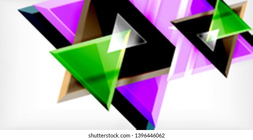 Dynamic triangle composition abstract background, vector illustration