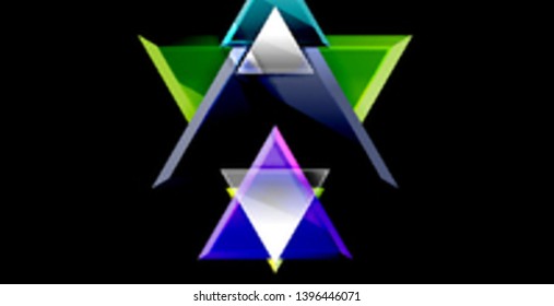 Dynamic triangle composition abstract background, vector illustration