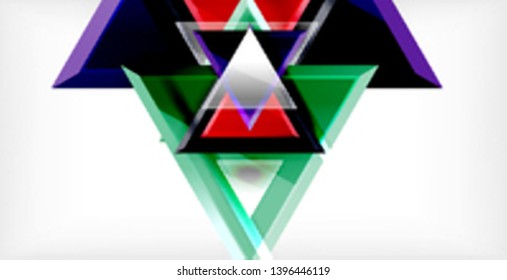 Dynamic triangle composition abstract background, vector illustration