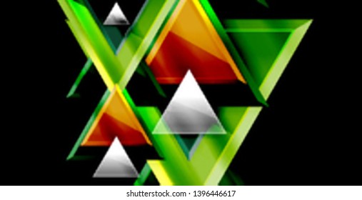 Dynamic triangle composition abstract background, vector illustration