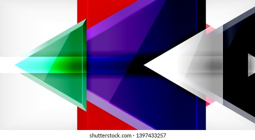 Dynamic triangle composition abstract background, vector illustration