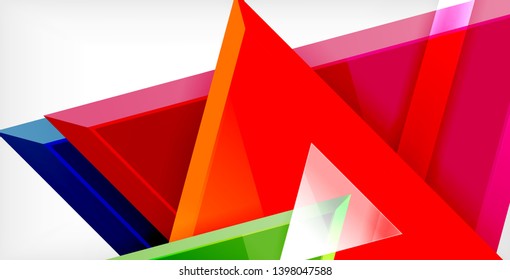 Dynamic triangle composition abstract background, vector illustration