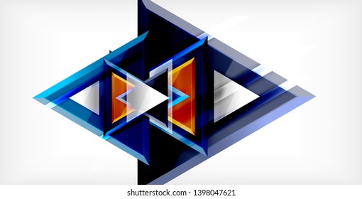Dynamic triangle composition abstract background, vector illustration