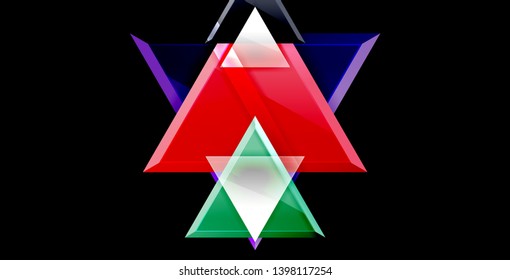 Dynamic triangle composition abstract background, vector illustration