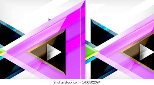 Dynamic triangle composition abstract background, vector illustration