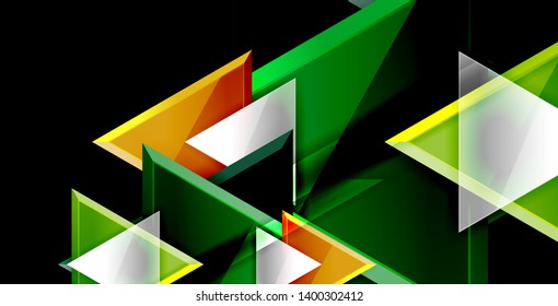 Dynamic triangle composition abstract background, vector illustration