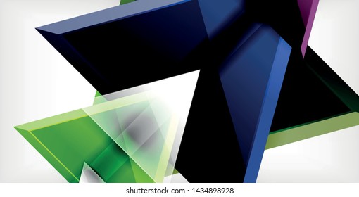 Dynamic triangle composition abstract background, vector illustration
