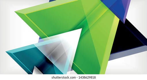 Plano de fundo abstrato de composição de triângulo dinâmico, ilustração de vetor