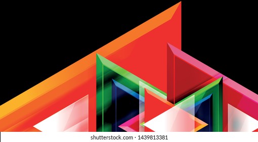 Dynamic triangle composition abstract background, vector illustration