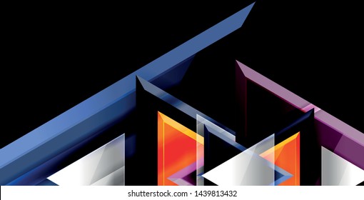 Dynamic triangle composition abstract background, vector illustration