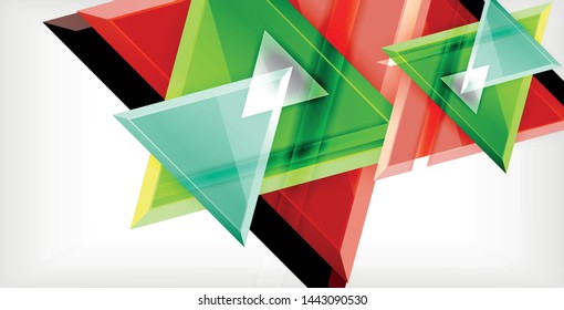 Dynamic triangle composition abstract background, vector illustration