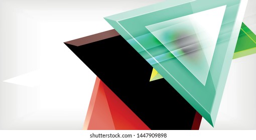 Plano de fundo abstrato de composição de triângulo dinâmico, ilustração de vetor