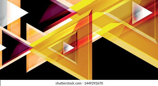 Dynamic triangle composition abstract background, vector illustration
