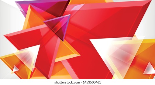 Dynamic triangle composition abstract background, vector illustration