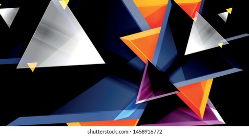 Dynamic triangle composition abstract background, vector illustration