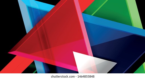 Dynamic triangle composition abstract background, vector illustration