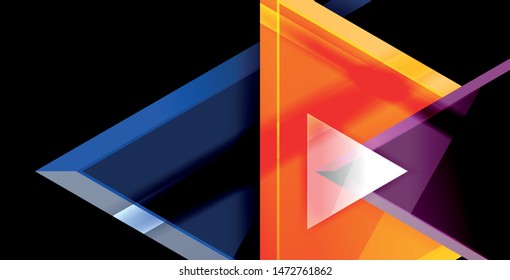 Dynamic triangle composition abstract background, vector illustration