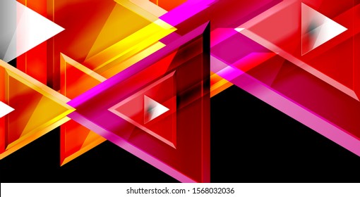 Dynamic triangle composition abstract background, vector illustration