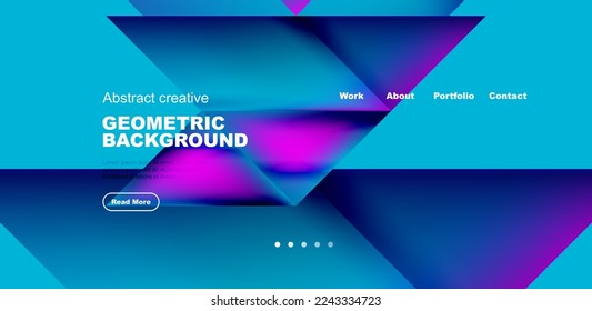 Dynamic triangle design with fluid gradient colors abstract background
