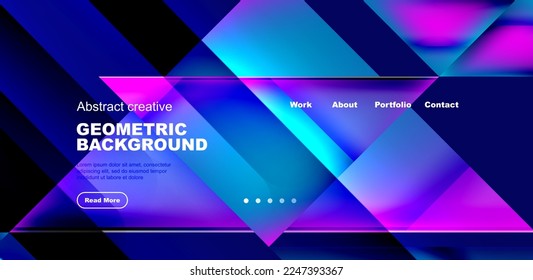 Dynamic triangle design with fluid gradient colors abstract background