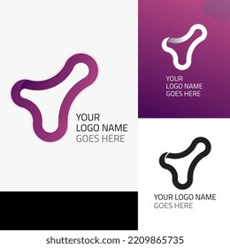 dynamic triangle rounded icon logo alternative color gradient white black color background