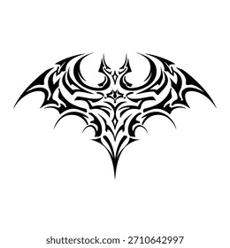 Diseño tribal dinámico del murciélago arte gráfico entorno urbano punto de vista artístico concepto creativo para los entusiastas del tatuaje