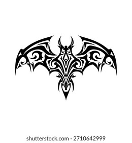 Dynamic tribal bat design graphic art modern aesthetic digital format artistic perspective symbol of mystery