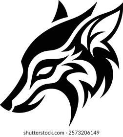 Dynamic Tribal Fox Head Tattoo Art
