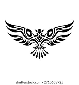 Dynamic tribal phoenix tattoo design art studio graphic illustration creative environment close-up cultural symbolism