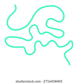 Línea de arte abstracto fluyendo turquesa dinámica que evoca movimiento y energía creativa
