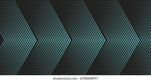 Dynamic turquoise neon hexagonal lines form a striking geometric pattern on a black background, evoking modern technology, futuristic design, and digital aesthetics