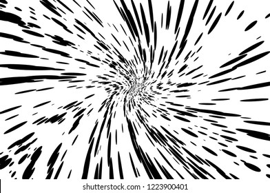 Dynamic, twisted background with swirling dots, ovals like confetti. Vector illustration. Modern, minimalist style. Pop art.