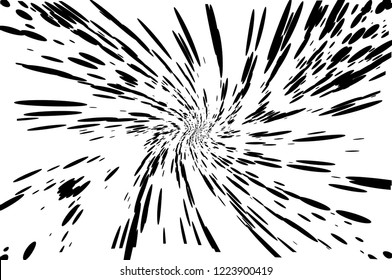 Dynamic, twisted background with swirling dots, ovals like confetti. Vector illustration. Modern, minimalist style. Pop art.