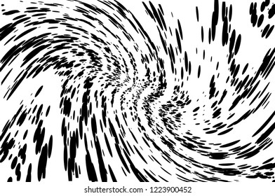 Dynamic, twisted background with swirling dots, ovals like confetti. Vector illustration. Modern, minimalist style. Pop art.