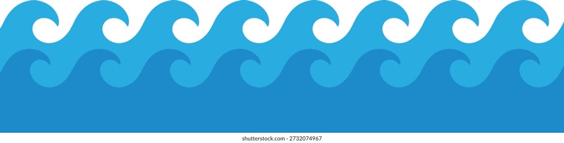 Dynamic two toned blue waves demonstrate flowing water with varying depths, offering a vibrant and refreshing visual experience.