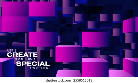 Dynamic Typography Tech Background – Motivational Quote with Stylish Abstract Design for Corporate and Event Branding – Vector Illustration