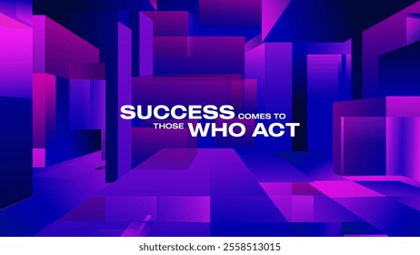 Dynamic Typography Tech Background – Motivational Quote with Stylish Abstract Design for Corporate and Event Branding – Vector Illustration