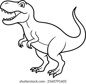 Dynamic Tyrannosaurus Rex Running and Roaring Vector Illustration