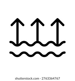 Dynamic upstream flow icon modern process direction, data stream and workflow progression concept visual